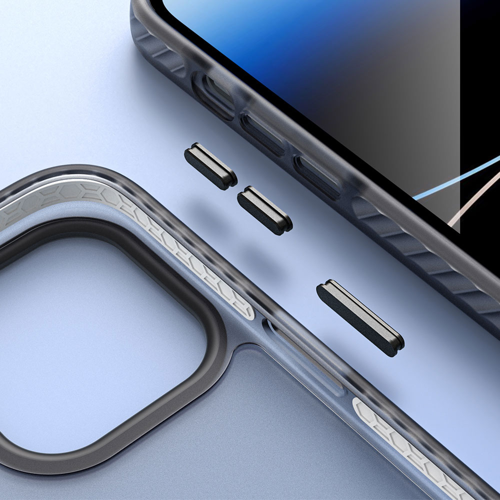 Apple iPhone 14 Pro Uyumlu Kılıf Mat Arka Yüzey Wireless Şarj Özellikli Zore Locik Kapak - 8