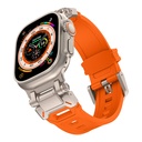Apple Watch Ultra 49mm Uyumlu KRD-101 Titanyum Metal Başlıklı Silikon Kordon - 11