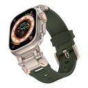 Apple Watch Ultra 49mm Uyumlu KRD-101 Titanyum Metal Başlıklı Silikon Kordon - 12