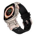 Apple Watch Ultra 49mm Uyumlu KRD-101 Titanyum Metal Başlıklı Silikon Kordon - 13