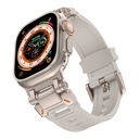 Apple Watch Ultra 49mm Uyumlu KRD-101 Titanyum Metal Başlıklı Silikon Kordon - 15