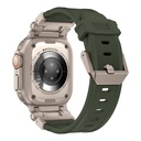 Apple Watch Ultra 49mm Uyumlu KRD-101 Titanyum Metal Başlıklı Silikon Kordon - 18