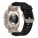 Apple Watch Ultra 49mm Uyumlu KRD-101 Titanyum Metal Başlıklı Silikon Kordon - 22