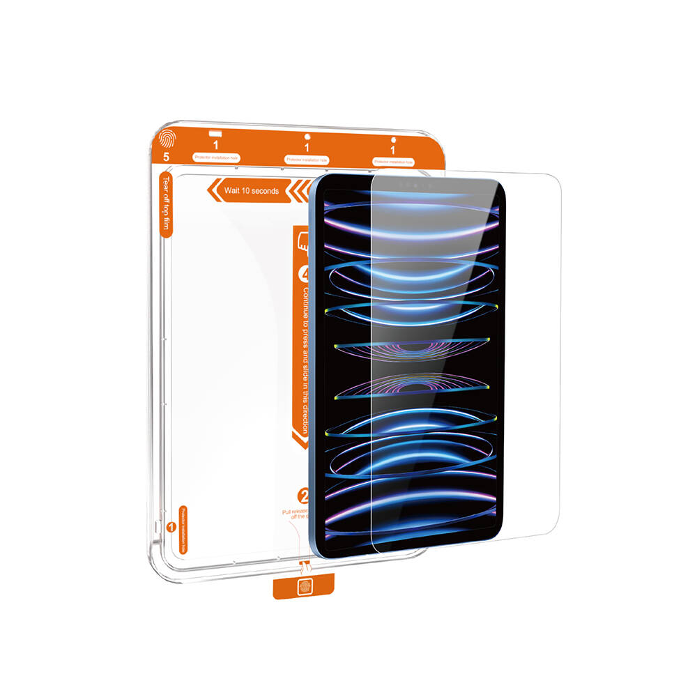Apple iPad Pro 12.9 2018 Uyumlu (3.Nesil) Wiwu Wi-GQ002 iVista 5 Katmanlı Temperli Cam Ekran Koruyucu + Kolay Uygulama Aparatı - 2