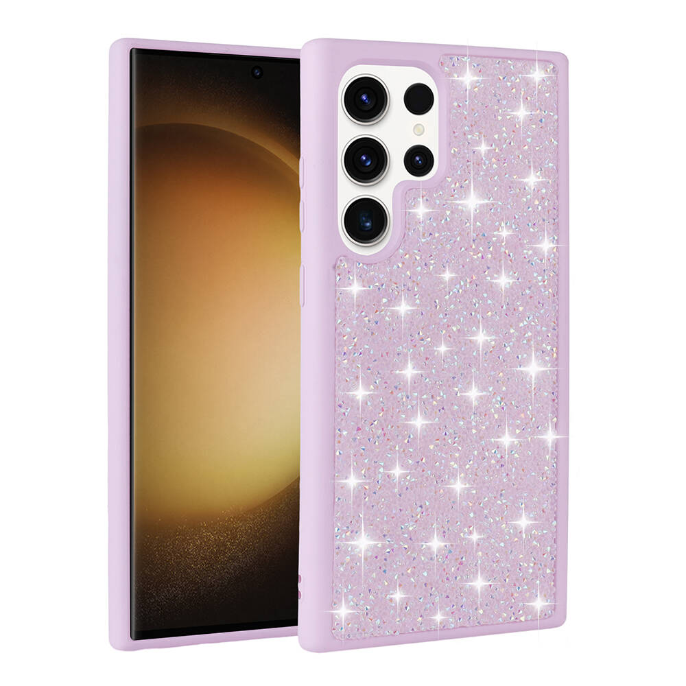 Samsung Galaxy S23 Ultra Uyumlu Kılıf Parlak Taşlı Tasarım Zore Pırlanta Kapak - 1