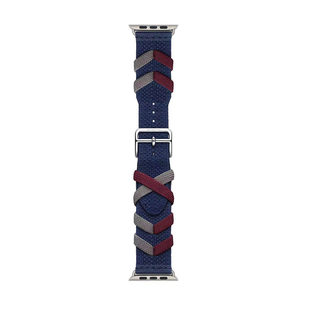 Apple Watch 7 41mm Uyumlu Zore KRD-97 Sarmal Örgü Tasarımlı Kordon - 1
