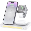 Recci RCW-31 4in1 Magsafe 15W Hızlı Şarj Özellikli LED Işıklı Magnetik Kablosuz Şarj Standı