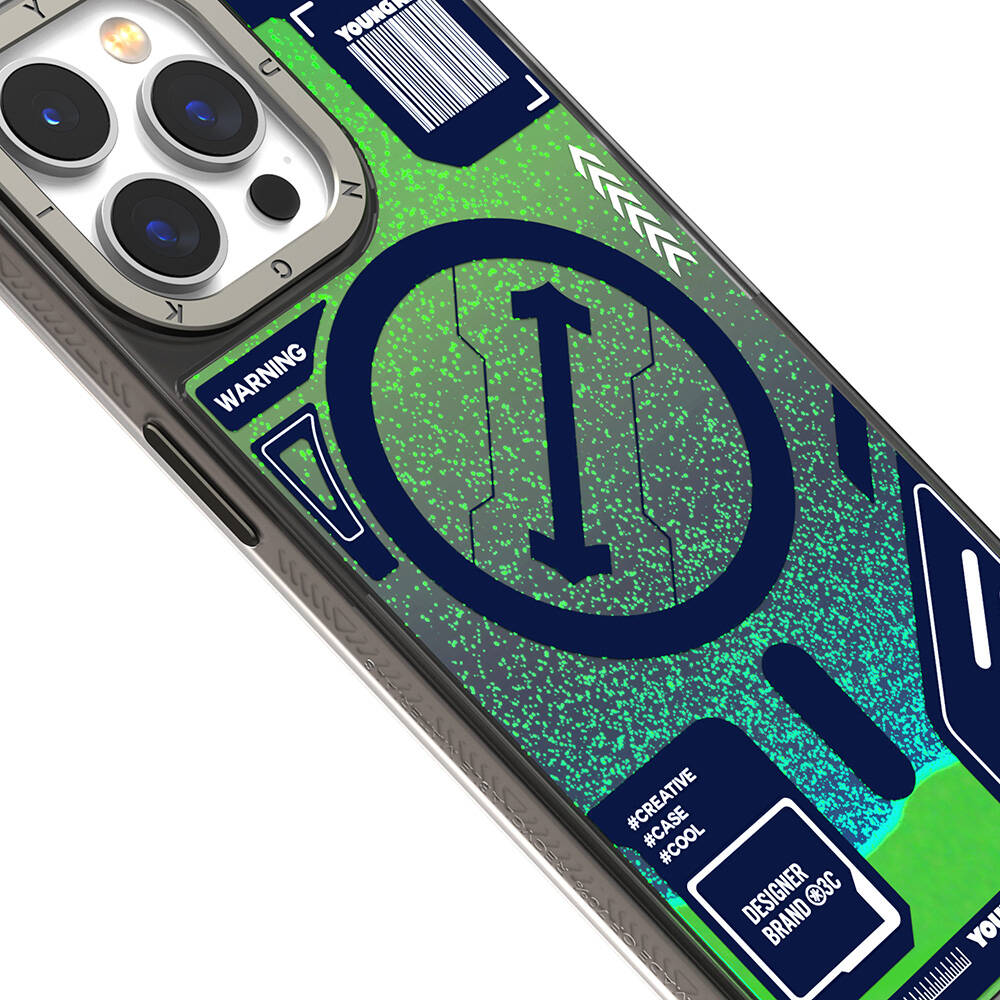 Apple iPhone 15 Pro Max Uyumlu Kılıf Magsafe Şarj Özellikli YoungKit Galaxy Serisi Kapak - 1