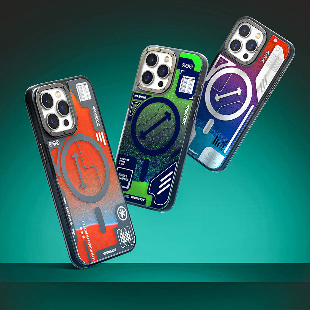 Apple iPhone 15 Pro Max Uyumlu Kılıf Magsafe Şarj Özellikli YoungKit Galaxy Serisi Kapak - 5