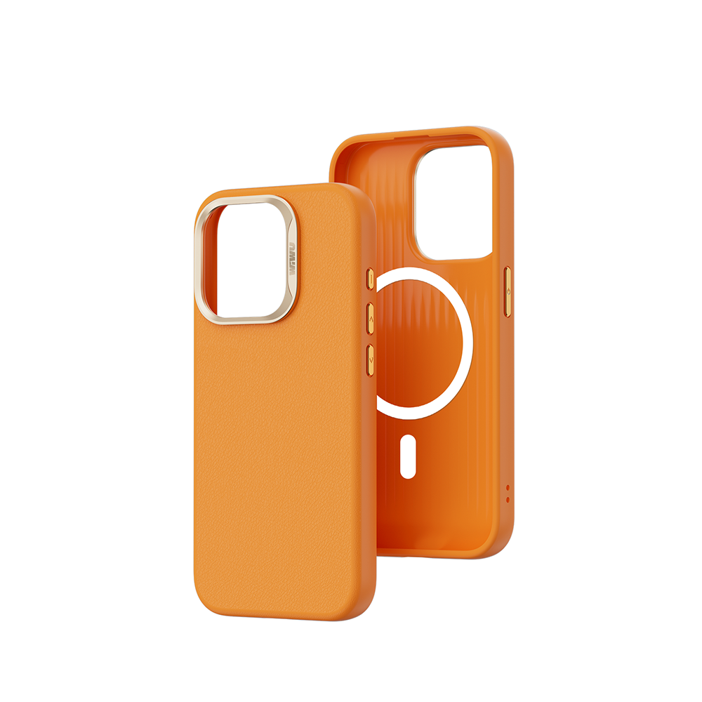 Apple iPhone 15 Pro Uyumlu Wiwu SP-019 Magsafe Şarj Özellikli Vegan Leather Deri Kapak - 3