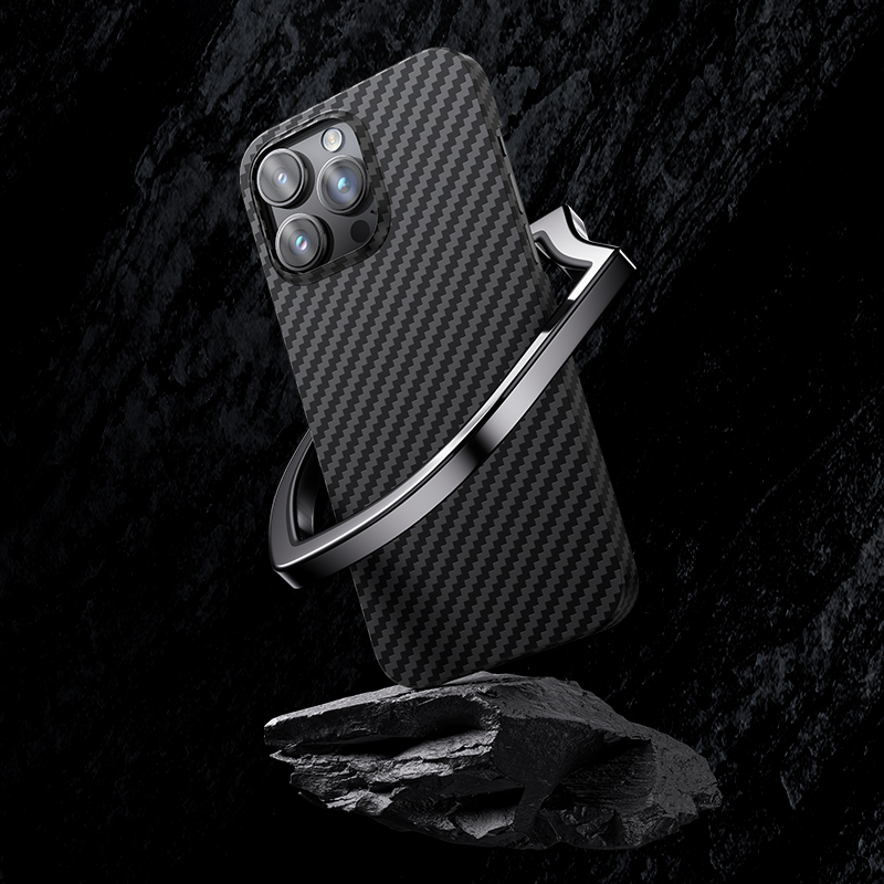 Apple iPhone 14 Pro Max Uyumlu Kılıf Magsafe Özellikli Karbon Fiber Benks Essential Kevlar Kapak - 3