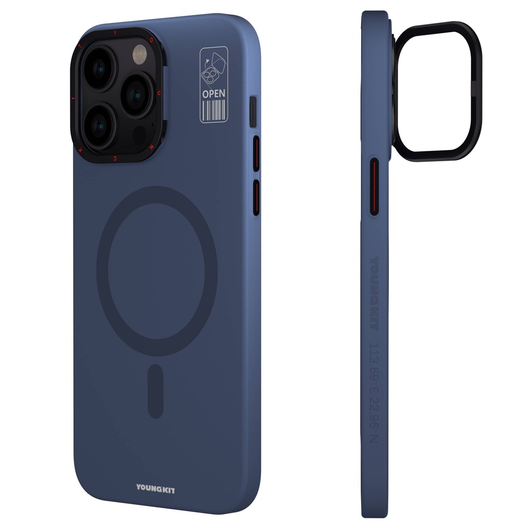 Apple iPhone 15 Pro Uyumlu Kılıf Magsafe Şarj Özellikli Standlı YoungKit Hermit Bracket Serisi Kapak - 6