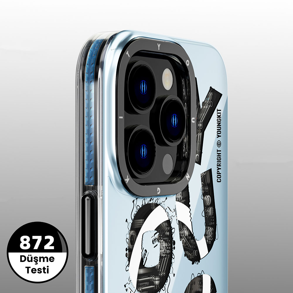 Apple iPhone 14 Pro Uyumlu Kılıf Magsafe Şarj Özellikli Yazı Temalı YoungKit Mechanic Serisi Kapak - 4
