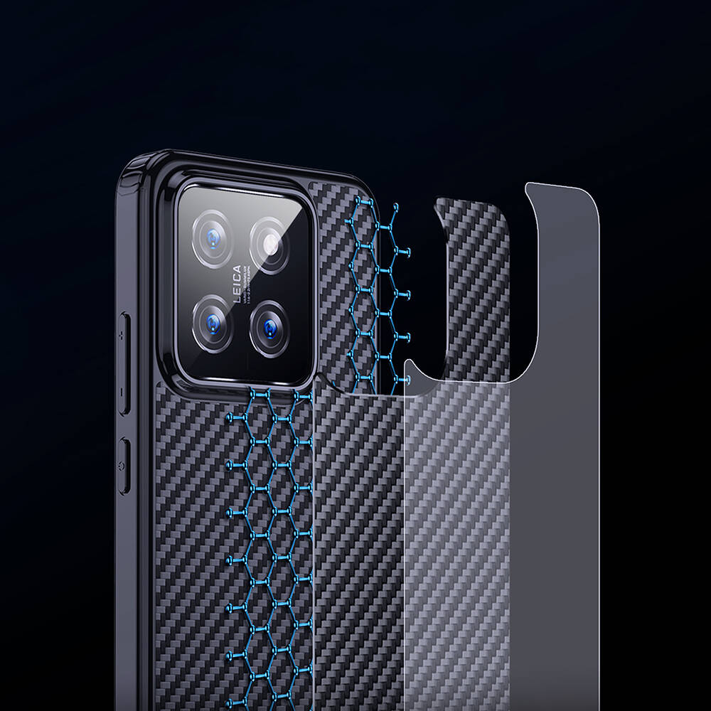 Xiaomi Mi 14 Pro Uyumlu Kılıf Aramid Karbon Fiber Magsafe Özellikli Wlons Radison Kapak - 13