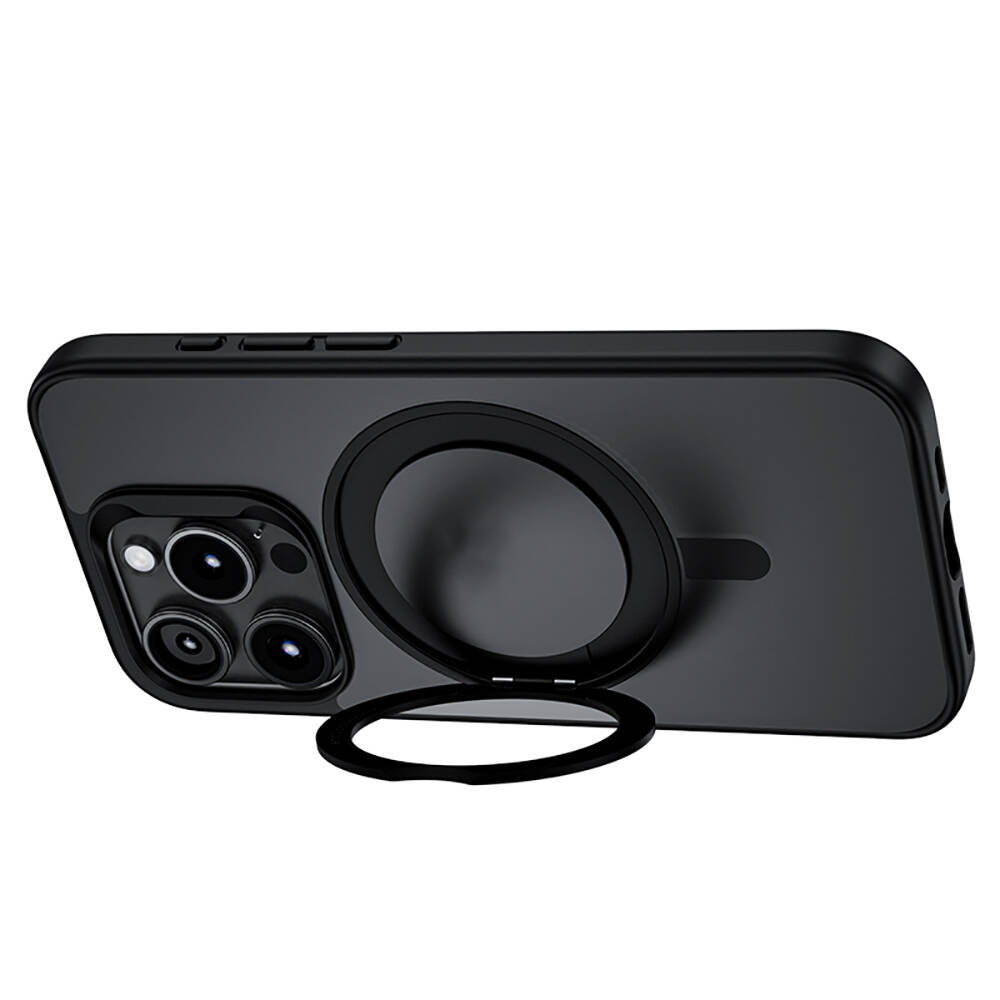 Apple iPhone 15 Pro Uyumlu Kılıf Magsafe Şarj Özellikli 360° Dönebilen Benks Pop Stand Kapak - 1