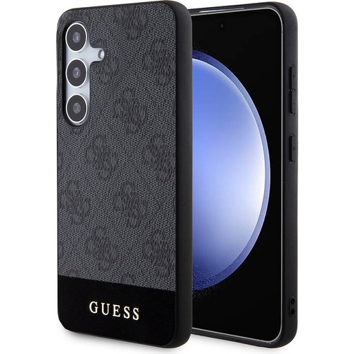 Samsung Galaxy S24 Uyumlu Kılıf Guess Orjinal Lisanslı PU Deri Şerit Logo Dizaynlı Kapak