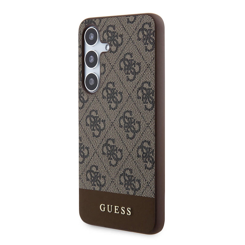 Samsung Galaxy S24 Uyumlu Kılıf Guess Orjinal Lisanslı PU Deri Şerit Logo Dizaynlı Kapak