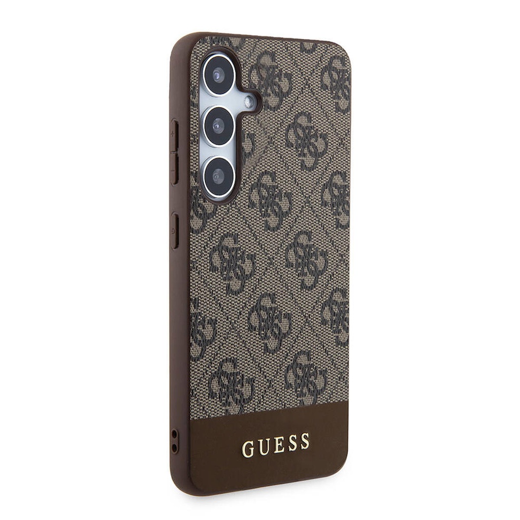 Samsung Galaxy S24 Uyumlu Kılıf Guess Orjinal Lisanslı PU Deri Şerit Logo Dizaynlı Kapak