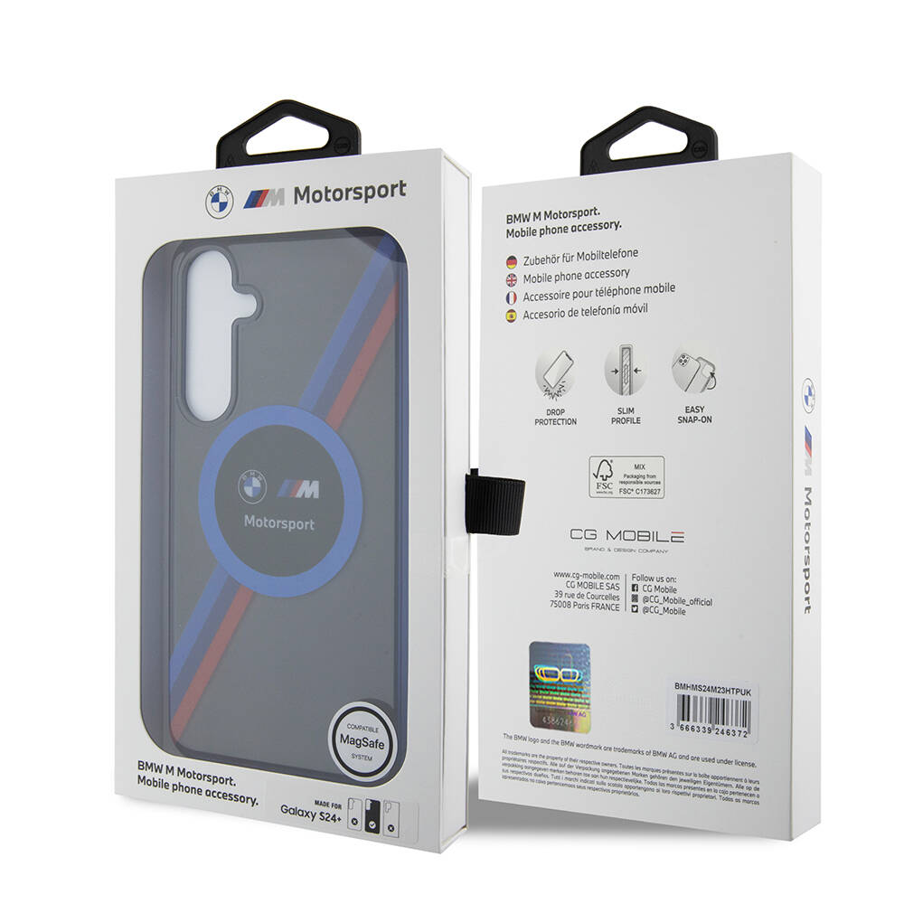Samsung Galaxy S24 Plus Uyumlu Kılıf BMW Orjinal Lisanslı M Logolu Üç Renk Çizgili Motorsport Circle Kapak - 7
