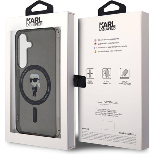 Samsung Galaxy S24 Uyumlu Kılıf Karl Lagerfeld Orjinal Lisanslı Magsafe Şarj Özellikli Karl Head IML Baskılı Kapak