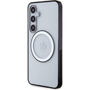 Samsung Galaxy S24 Uyumlu Kılıf Mercedes Benz Orjinal Lisanslı Magsafe Şarj Özellikli PC TPU Transparan Black Ring Kapak