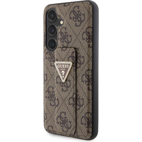 Samsung Galaxy S24 Uyumlu Kılıf Guess Orjinal Lisanslı 4G Desenli Üçgen Logolu Standlı Deri Kapak