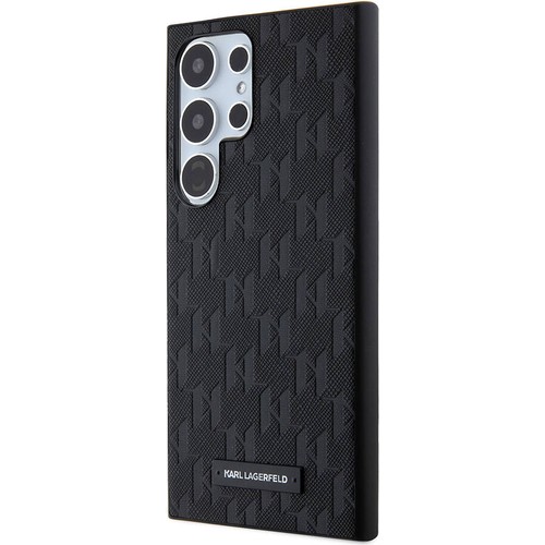 Samsung Galaxy S24 Ultra Uyumlu Kılıf Karl Lagerfeld Orjinal Lisanslı Saffiano Monogram Metal Logo Kapak