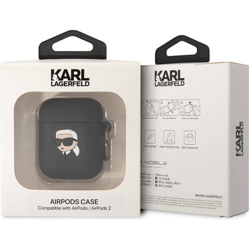 Apple Airpods Uyumlu Kılıf Karl Lagerfeld Orjinal Lisanslı Karl 3D Silikon Kapak
