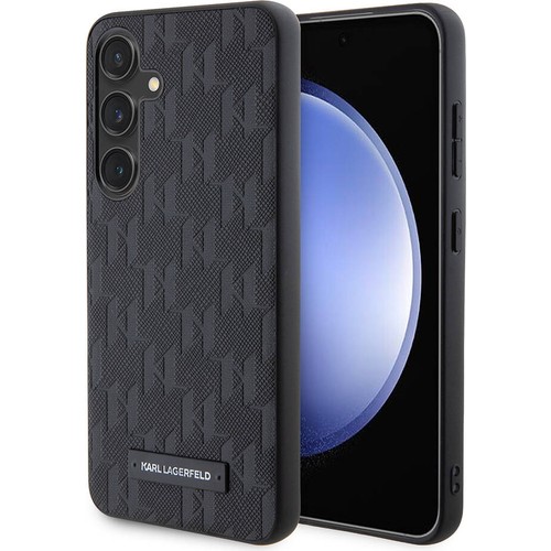 Samsung Galaxy S24 Uyumlu Kılıf Karl Lagerfeld Orjinal Lisanslı Saffiano Monogram Metal Logo Kapak