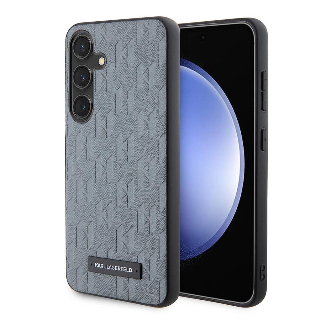 Samsung Galaxy S24 Uyumlu Kılıf Karl Lagerfeld Orjinal Lisanslı Saffiano Monogram Metal Logo Kapak
