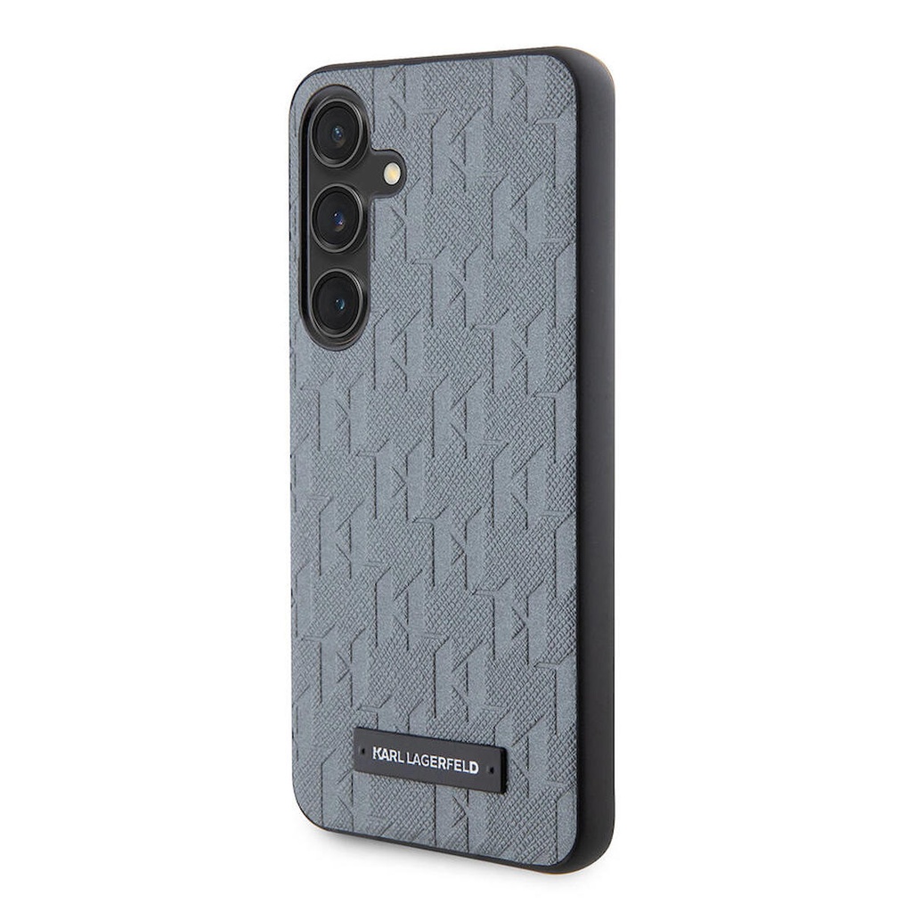 Samsung Galaxy S24 Uyumlu Kılıf Karl Lagerfeld Orjinal Lisanslı Saffiano Monogram Metal Logo Kapak