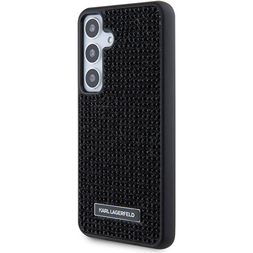 Samsung Galaxy S24 Plus Uyumlu Kılıf Karl Lagerfeld Taşlı Metal Logo Orjinal Lisanslı Kapak