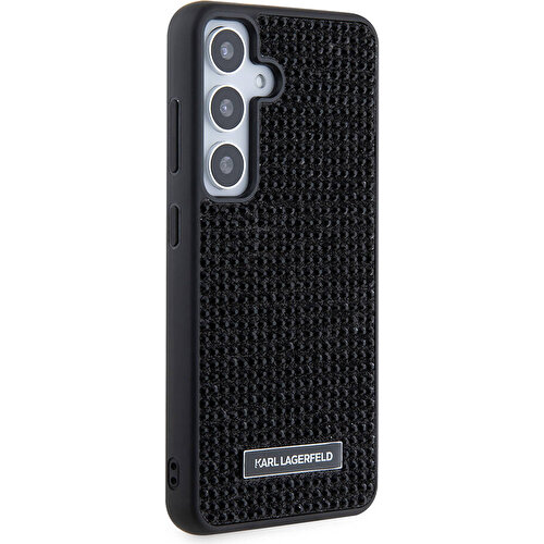 Samsung Galaxy S24 Plus Uyumlu Kılıf Karl Lagerfeld Taşlı Metal Logo Orjinal Lisanslı Kapak