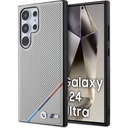 Samsung Galaxy S24 Ultra Uyumlu Kılıf BMW Orjinal Lisanslı Magsafe Şarj Özellikli M Logolu Üç Çizgili Delikli Deri Kapak