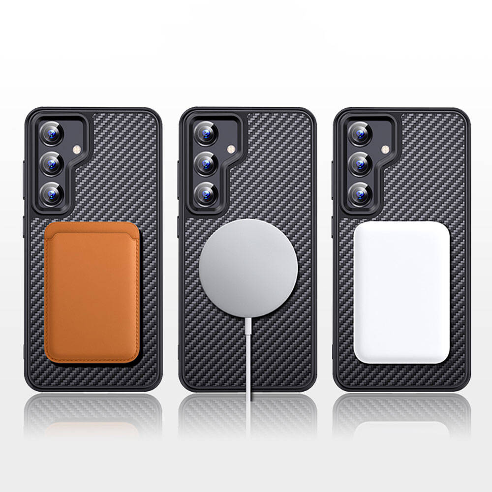 Samsung Galaxy S24 Plus Uyumlu Kılıf Aramid Karbon Fiber Magsafe Özellikli Wlons Radison Kapak - 14