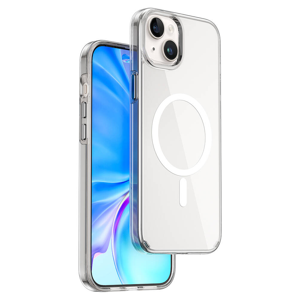 Apple iPhone 15 Plus Uyumlu Kılıf Wiwu BC-022 Magsafe Şarj Özellikli Şeffaf Transparan Kapak - 3
