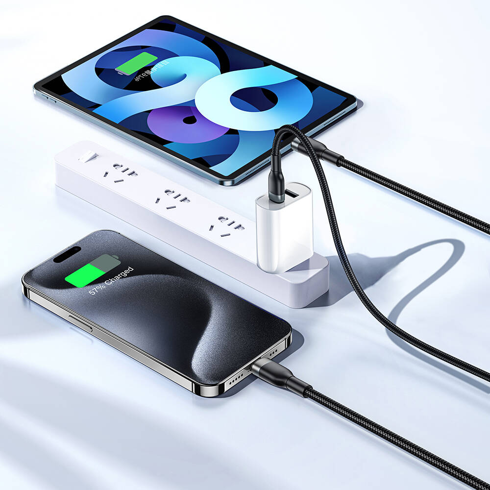 Wiwu Wi-C029 Concise Serisi 2in1 Type-C to Type-C - Lightning Data ve Şarj Kablosu 100W 1.2M - 1