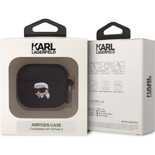 Apple Airpods 3. Nesil Uyumlu Kılıf Karl Lagerfeld Orjinal Lisanslı Karl 3D Silikon Kapak