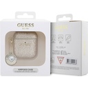 Apple Airpods Uyumlu Kılıf Guess Orjinal Lisanslı Glitter Elmas Kalp Süs Zincirli Kapak
