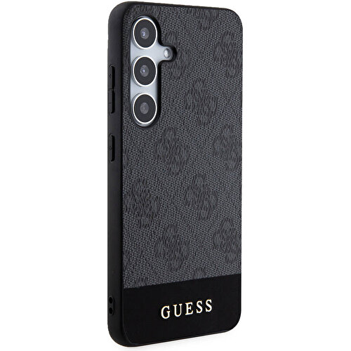 Samsung Galaxy S24 Plus Uyumlu Kılıf Guess Orjinal Lisanslı PU Deri Şerit Logo Dizaynlı Kapak
