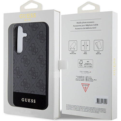 Samsung Galaxy S24 Plus Uyumlu Kılıf Guess Orjinal Lisanslı PU Deri Şerit Logo Dizaynlı Kapak