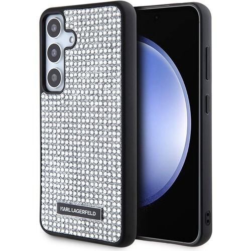 Samsung Galaxy S24 Uyumlu Kılıf Karl Lagerfeld Taşlı Metal Logo Orjinal Lisanslı Kapak