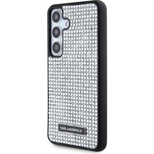 Samsung Galaxy S24 Uyumlu Kılıf Karl Lagerfeld Taşlı Metal Logo Orjinal Lisanslı Kapak