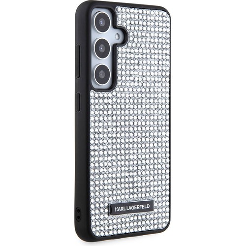 Samsung Galaxy S24 Uyumlu Kılıf Karl Lagerfeld Taşlı Metal Logo Orjinal Lisanslı Kapak