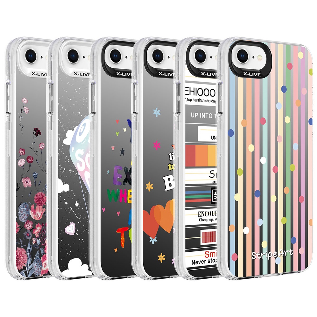Apple iPhone 8 Uyumlu Kılıf Desenli Zore Silver Sert Kapak - 1