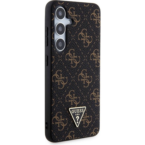 Samsung Galaxy S24 Uyumlu Kılıf Guess Orjinal Lisanslı PU Üçgen Logo 4G Desenli Kapak
