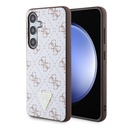 Samsung Galaxy S24 Uyumlu Kılıf Guess Orjinal Lisanslı PU Üçgen Logo 4G Desenli Kapak