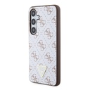 Samsung Galaxy S24 Uyumlu Kılıf Guess Orjinal Lisanslı PU Üçgen Logo 4G Desenli Kapak