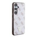 Samsung Galaxy S24 Uyumlu Kılıf Guess Orjinal Lisanslı PU Üçgen Logo 4G Desenli Kapak