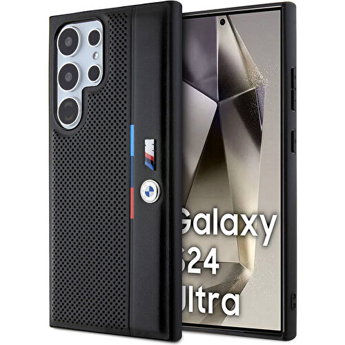 Samsung Galaxy S24 Ultra Uyumlu Kılıf BMW Orjinal Lisanslı M Logolu Üç Renk Çizgili Motorsport Circle Kapak